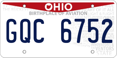 OH license plate GQC6752