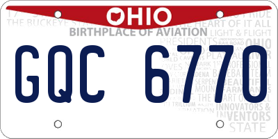 OH license plate GQC6770