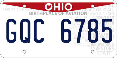 OH license plate GQC6785