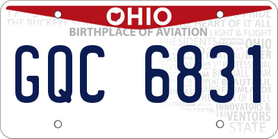OH license plate GQC6831