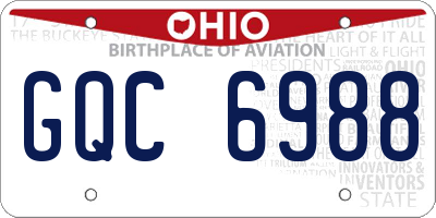 OH license plate GQC6988