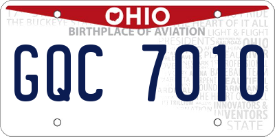 OH license plate GQC7010