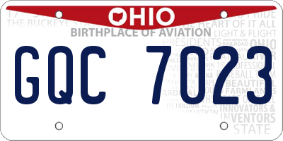 OH license plate GQC7023