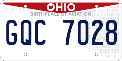 OH license plate GQC7028
