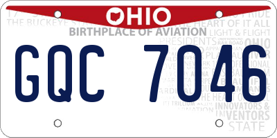 OH license plate GQC7046