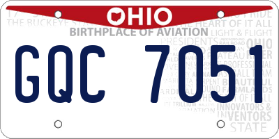 OH license plate GQC7051