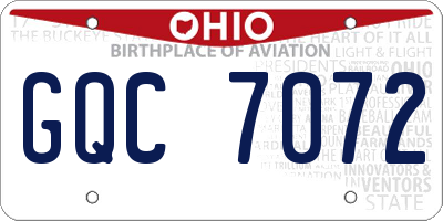 OH license plate GQC7072