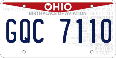 OH license plate GQC7110