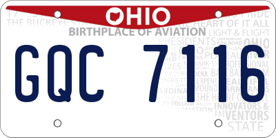 OH license plate GQC7116