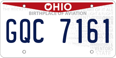 OH license plate GQC7161