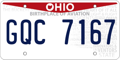 OH license plate GQC7167