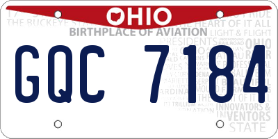 OH license plate GQC7184