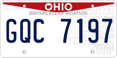 OH license plate GQC7197
