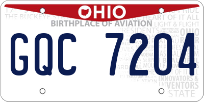 OH license plate GQC7204