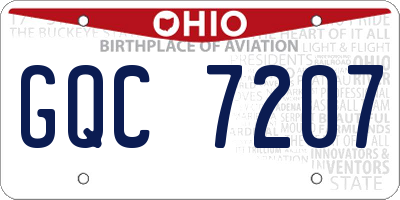 OH license plate GQC7207