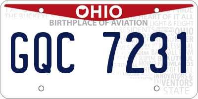 OH license plate GQC7231