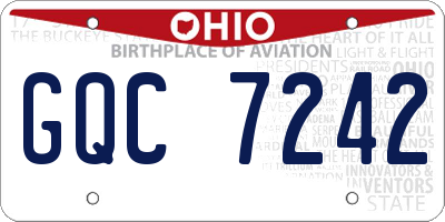OH license plate GQC7242