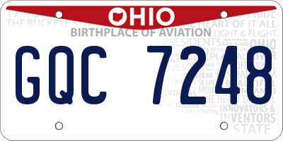 OH license plate GQC7248
