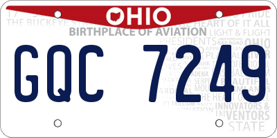 OH license plate GQC7249