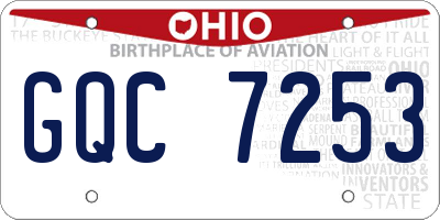 OH license plate GQC7253