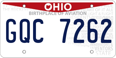 OH license plate GQC7262