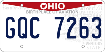 OH license plate GQC7263