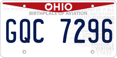 OH license plate GQC7296