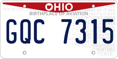 OH license plate GQC7315