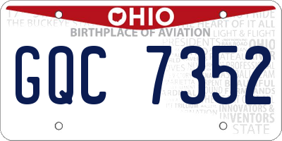 OH license plate GQC7352