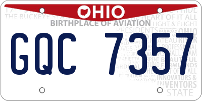 OH license plate GQC7357
