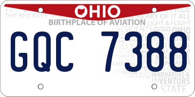 OH license plate GQC7388