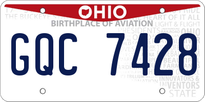 OH license plate GQC7428