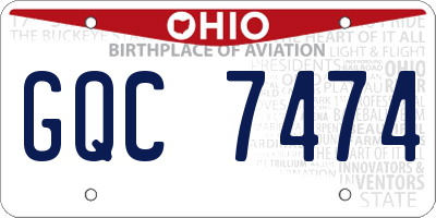OH license plate GQC7474