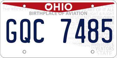 OH license plate GQC7485