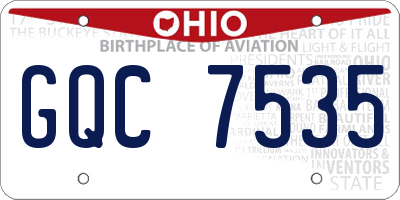 OH license plate GQC7535