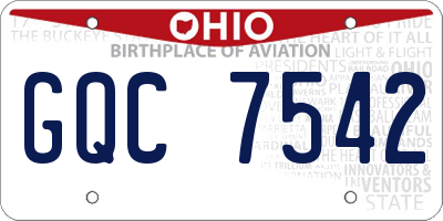 OH license plate GQC7542