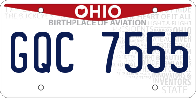 OH license plate GQC7555