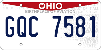 OH license plate GQC7581
