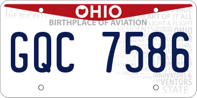 OH license plate GQC7586