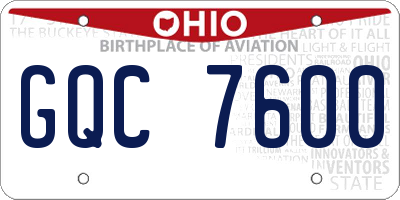 OH license plate GQC7600