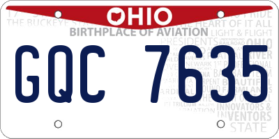OH license plate GQC7635