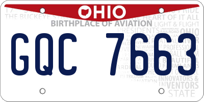 OH license plate GQC7663
