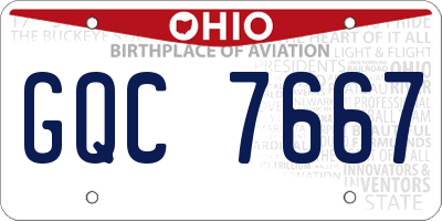 OH license plate GQC7667