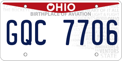 OH license plate GQC7706