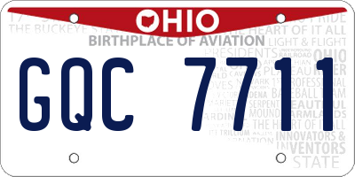 OH license plate GQC7711