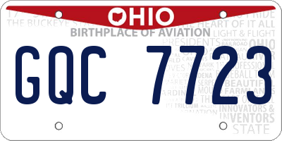 OH license plate GQC7723