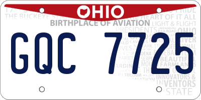 OH license plate GQC7725