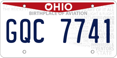 OH license plate GQC7741