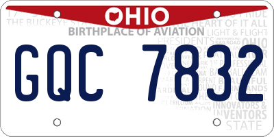OH license plate GQC7832