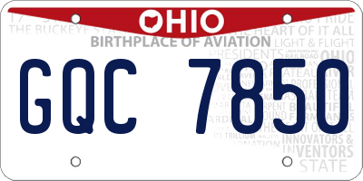 OH license plate GQC7850